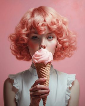 "Eis, Eis, Baby" Porträt eines Mädchens mit Eiscreme von Studio Allee