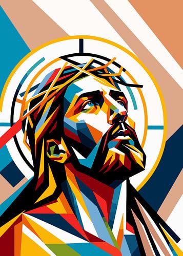 Geometrische redder kijkt omhoog