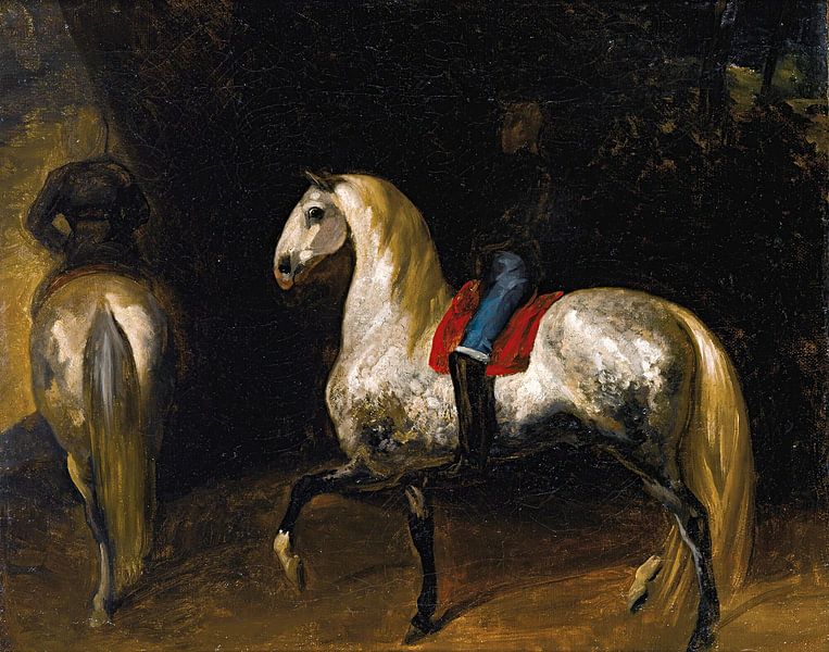 Théodore Géricault. Spotted Grey Horses by 1000 Schilderijen
