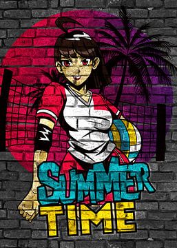 Anime Zomer StrandVolleybal van KalliDesignShop