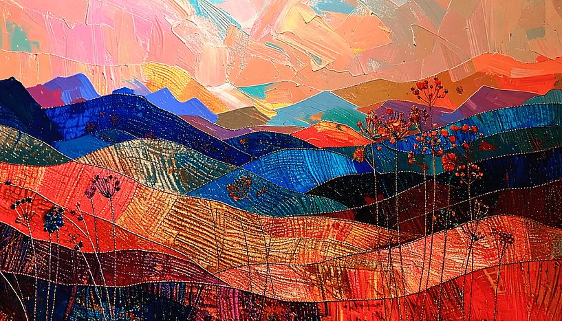 Modern Abstract schilderij. Serie: Landschap in structuren - 12 van Studio Pieternel