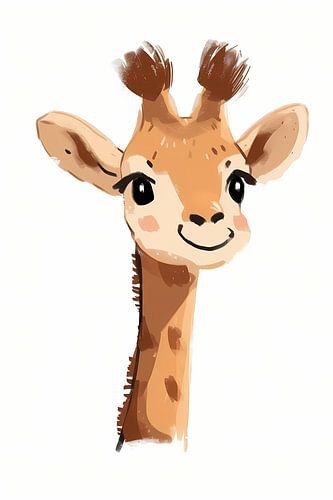 Schattige digitale tekening van een giraffe