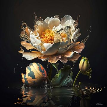 Blumen mit Wasser von Gelissen Artworks