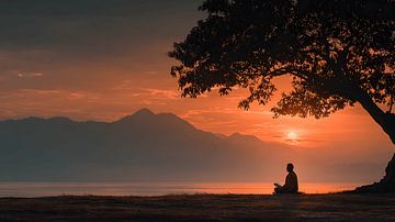 Person unter Baum bei Sonnenuntergang von MNS Designs