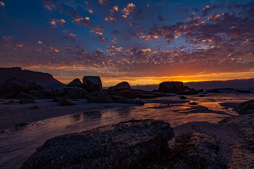 Zonsondergang, Bloubergstrand Beach, Zuid-Afrika