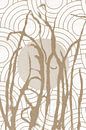 Ikigai. Zon en gras. Abstracte Zen kunst. Japanse stijl in aardetinten VI van Dina Dankers thumbnail