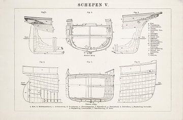 Vintage plaat Schepen V van Studio Wunderkammer