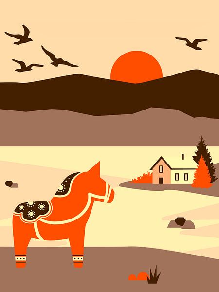 Skandinavische Landschaft in Schweden von Mad Dog Art