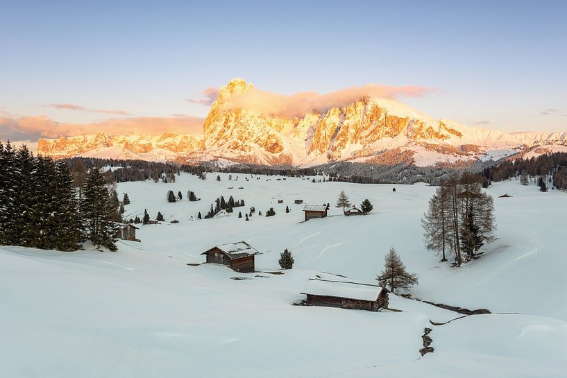 L'incandescence des Alpes sur l'Alpe de Siusi par Michael Valjak