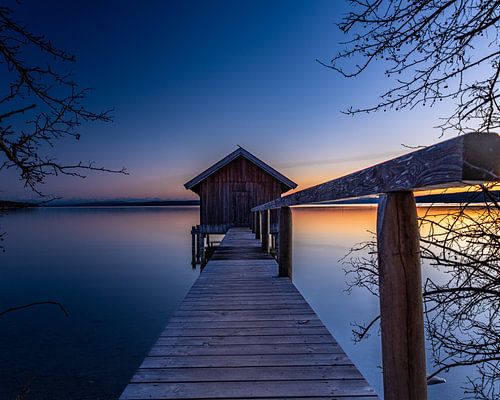 Coucher de soleil sur le lac Ammersee sur Hans-Bernd Lichtblau