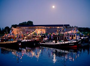 Boten en ark in haven van Wijk van Colin van der Bel