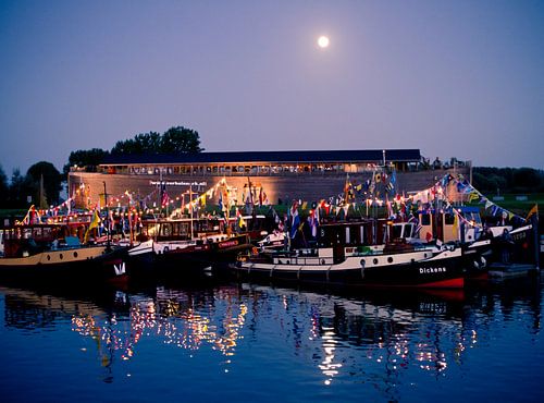 Boats and ark in harbour of Wijk