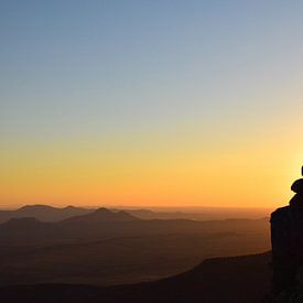 Net voor de echte zonsondergang, Zuid Afrika van Rebecca Dingemanse