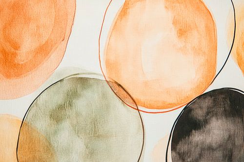 Abstracte aquarellen en vormen