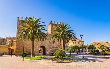 Front of Porta de Xara Gate, Porta del Moll in Alcudia historic city center by Alex Winter