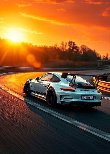 Porsche 911 GT3 RS Zilver Zonsondergang Track