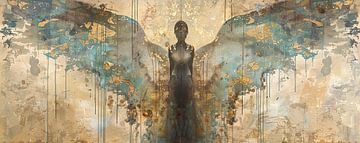 Vrouw Goud Abstract | Sublime Shadow Radiance van Kunst Kriebels