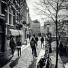 Strassenfotografie in Utrecht, Niederlande in Schwarz-weiss. von André Blom Fotografie Utrecht