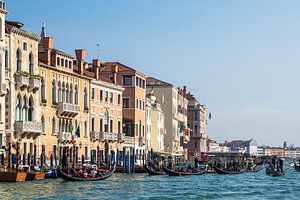 Blick auf den Canal Grande mit Gondeln in Venedig