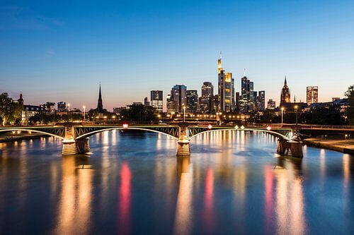 Banking district in Frankfurt am Main in the evening