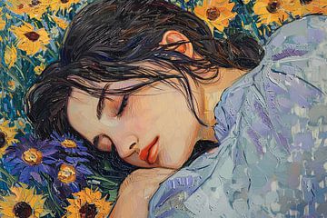 schilderachtig beeld van slapende vrouw van Egon Zitter