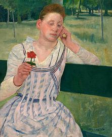Femme avec un Zinnia rouge, Mary Cassatt