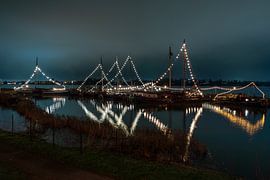 Le port de Woudrichem la nuit sur Pixel Meeting Point