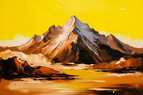 Abstract berglandschap in warme tinten
