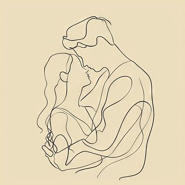 Liefde in lijntekeningen van Poster Art Shop
