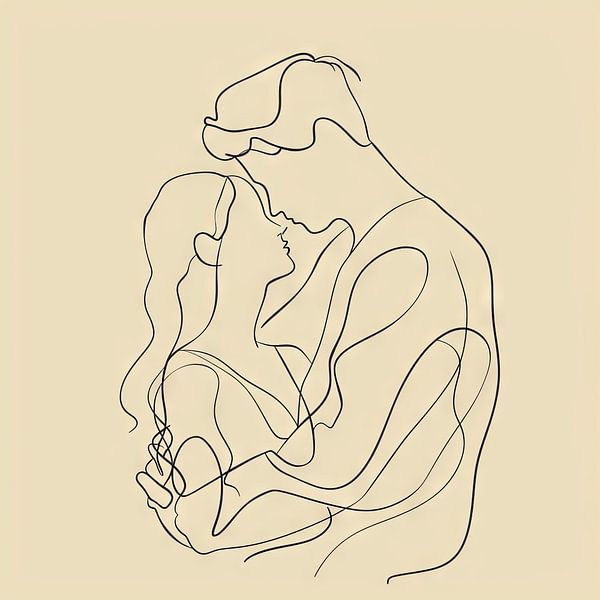 Love in Line Art by Poster Art Shop