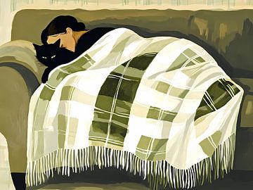 Une soirée douillette en compagnie d'un chat noir sur IamHome Studio