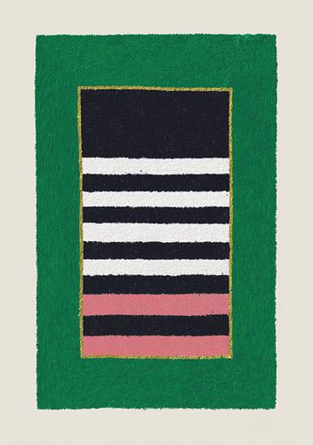 Geometric abstraction in green and pink by Niklas Maximilian