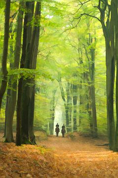 Forest painting van Birgitte Bergman