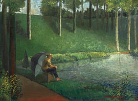Fischer am Kanal in Hulst – Gemälde von Pieter Ringoot von Galerie Ringoot
