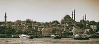 Ferries on the Bosporus, with mosque