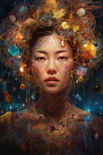 Krachtig kleurrijk portret