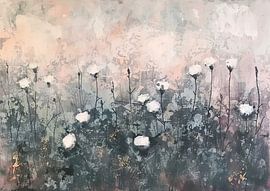 Flowers | Flower Field Impressionism by Wonderful Art