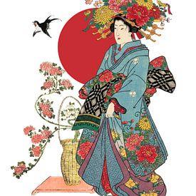 About Geishas in Gardens II von Marja van den Hurk