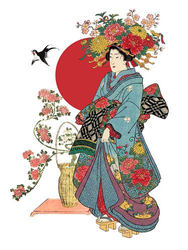 About Geishas in Gardens II by Marja van den Hurk