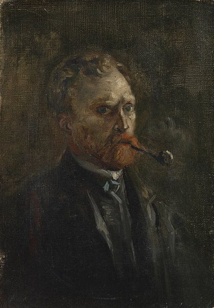 Selbstbildnis mit Pfeife, Vincent van Gogh von Meisterhafte Meister