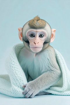 Monkey with pink snout...