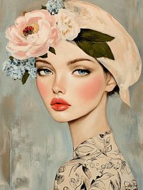 Portrait in pastel colours, illustration by Carla Van Iersel