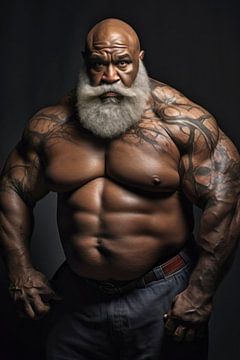 Getatoeëerde bodybuilder van BEARpictureart