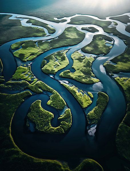 Landschap van bovenaf van fernlichtsicht
