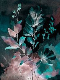 Gemälde in Mischtechnik: Gräser am Wegesrand