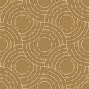 Retro Japanese  pattern. Abstract geometric illustration in golden yellow ocher 1 by Dina Dankers thumbnail