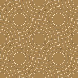 Retro Japanese  pattern. Abstract geometric illustration in golden yellow ocher 1 by Dina Dankers