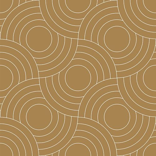 Motif rétro japonais. Illustration géométrique abstraite en ocre jaune doré 1 sur Dina Dankers