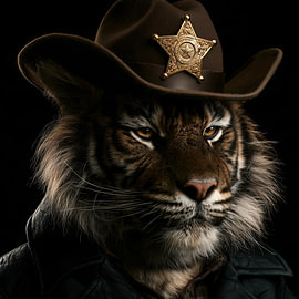 Tiger as sheriff by TheXclusive Art