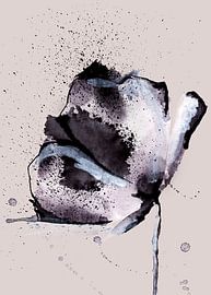 Poppy botanical abstract on neutral background by Prikkebeen's Emporium